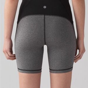 Lululemon Train Times Shorts 6" in the Heathered Black / Black Size 6